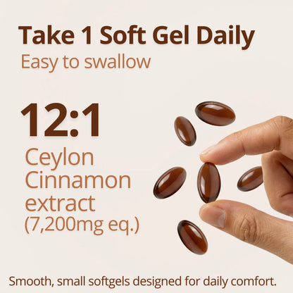 Ceylon Cinnamon 7200mg Equivalent with MCT Oil.